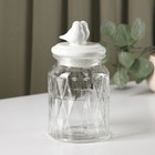 Банка стеклянная для хранения сыпучих продуктов Доляна «Голубки», 800 мл, 11×20 см, с керамической крышкой - Фото 2