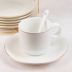 Сервиз чайный керамический на металлической подставке «Бланш», 19 предметов: 6 чашек 170 мл, 6 блюдец 13,5 см, 6 ложек, цвет белый - Фото 3