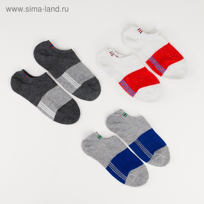 Набор носков мужских укороченных MINAKU 3 пары, размер 40-41 (27 см) - Фото 1