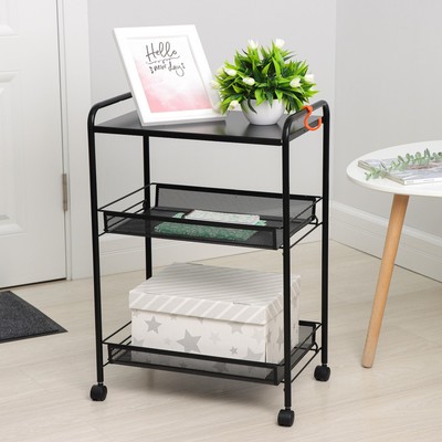 Этажерка «Ладья 33КС», 3 яруса, 45×30×65 см, чёрная