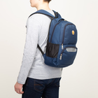 Рюкзак школьный, отдел на молнии, 2 наружных кармана, 2 боковых кармана, дышащая спинка, цвет тёмно-синий - Фото 2