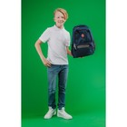 Рюкзак школьный, отдел на молнии, 2 наружных кармана, 2 боковых кармана, дышащая спинка, цвет тёмно-синий - Фото 7