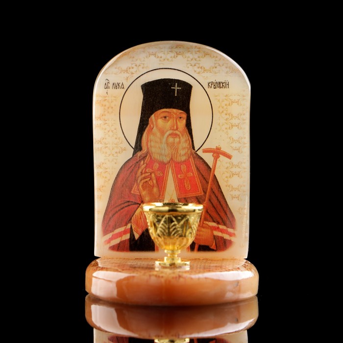 Икона «Святой Лука», с подсвечником, селенит - фото 1905627170