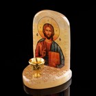 Икона «Иисус Господь Вседержитель», с подсвечником, селенит - фото 18756764