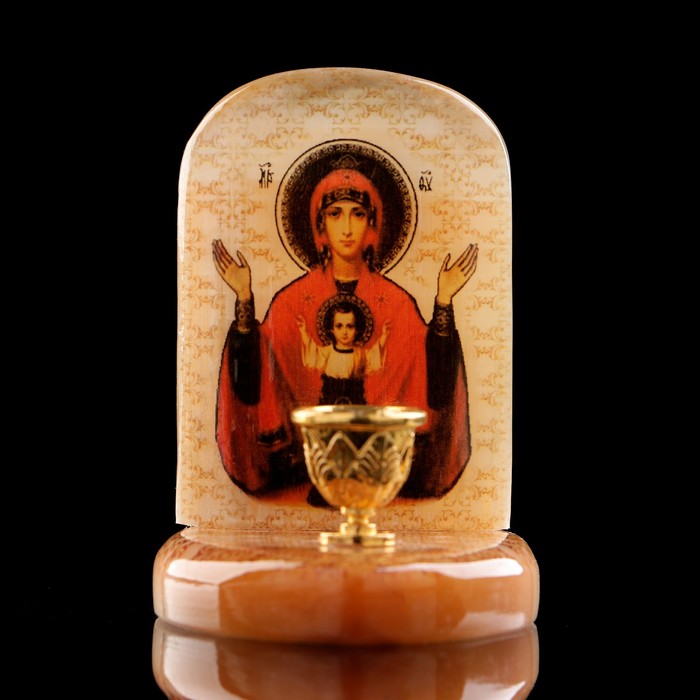 Икона «Неупиваемая чаша», с подсвечником, селенит - фото 1905627182