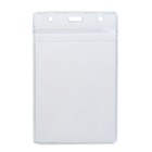 Бейдж вертикальный, 74×100 мм, 350 мкм, внешний размер 80×125 мм, с зип защёлкой - Фото 1