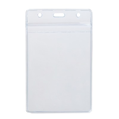 Бейдж вертикальный, 74×100 мм, 350 мкм, внешний размер 80×125 мм, с зип защёлкой