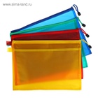 Папка-конверт на молнии Calligrata «Полоска - сеточка» А4, с сеткой внутри, МИКС 4643720