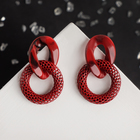 Серьги ассорти «Бесконечность» переплетение, цвет красный - Фото 3