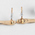 Серьги с жемчугом «Привилегия» круг, цвет серый в серебре (комплект 2 шт) - фото 31096112