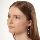 Серьги с жемчугом «Привилегия» круг, цвет серый в серебре (комплект 2 шт) - фото 31096113