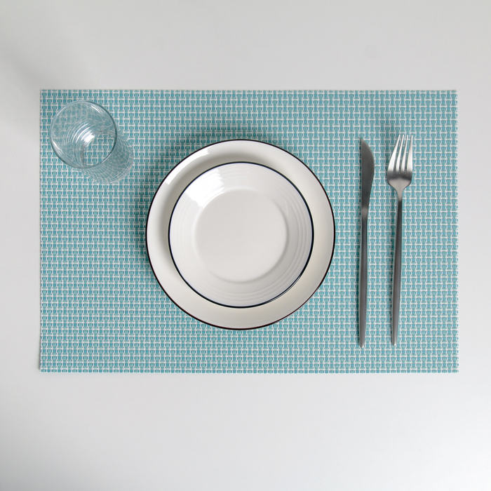 Салфетка сервировочная на стол «Плетение», 45×30 см, цвет голубой - фото 8945100