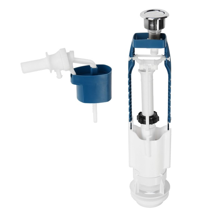 Арматура для смывных бачков "УКЛАД" - 2, с боковой подводкой 1/2", однокнопочная, хром - Фото 1