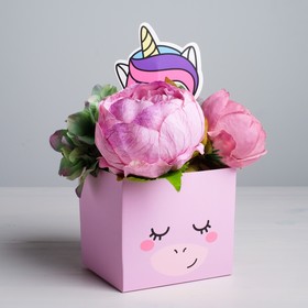 Коробка для цветов с топпером «Чудо», 11 х 12 х 10 см