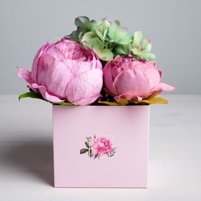 Коробка для цветов с топпером «Тебе с любовью», 11 х 12 х 10 см - фото 1898279335