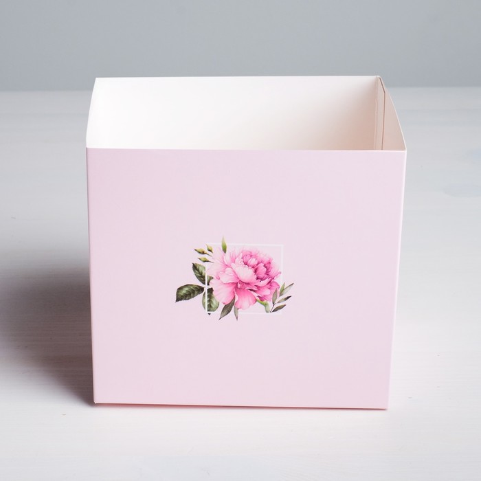 Коробка для цветов с топпером «Тебе с любовью», 11 х 12 х 10 см - фото 1898279336