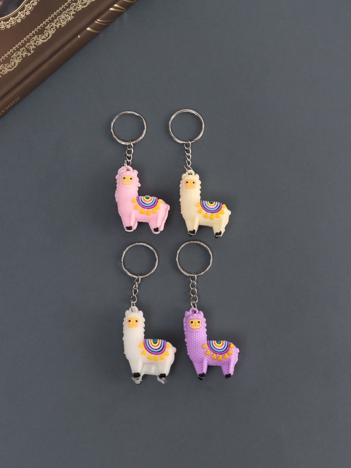 Брелок для ключей на кольце «Лама с попоной-ковром», резина, 5.2×4.3×1.8 см, МИКС - Фото 1