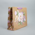 Пакет подарочный крафтовый горизонтальный, упаковка, «Самой Лучшей», L 40 х 31 х 11,5 см - Фото 3