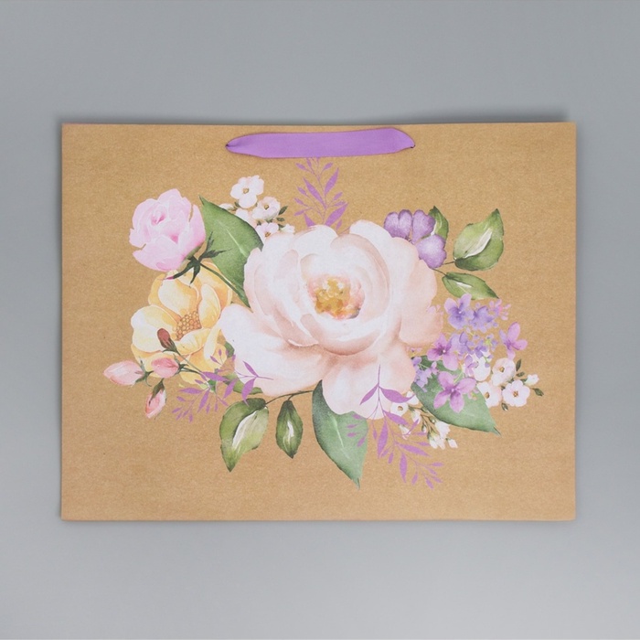 Пакет крафтовый горизонтальный «Самой Лучшей», L 40 × 31 × 11,5 см 4567809