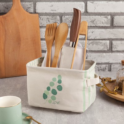 Текстильная корзинка «Эвкалипт», 20.5×16×14.5 см