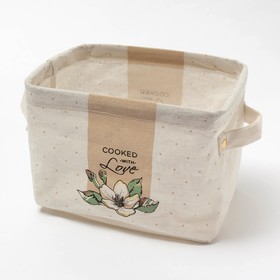 Текстильная корзинка «Цветы», 20.5×16×14.5 см