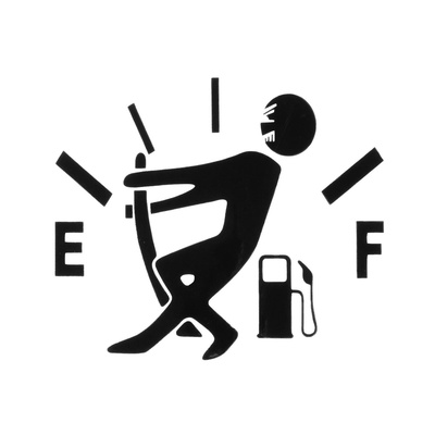 Наклейка на автомобиль «На заправку», 12×12 см, черный