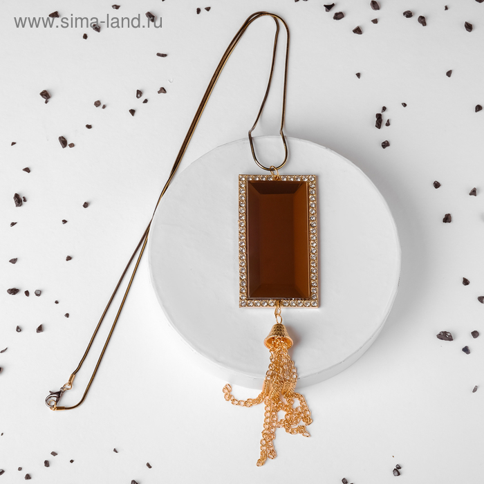 Кулон «Безумие» прямоугольник, цвет золото, цепочка чёрно-золотая, 70см - Фото 1