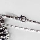 Кулон "Свидание" овал с узором, цвет чёрно-белый в серебре, 70см - фото 25630812