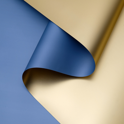 Пленка для цветов "Пленка с золотом", цвет серо-голубой, 58 см х 5 м