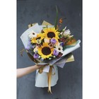 Пленка для цветов "Пленка с золотом", цвет серо-голубой, 58 см х 5 м - Фото 7