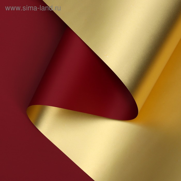 Пленка для цветов «Пленка с золотом», винная, 0.57×5 м ±5% см - Фото 1