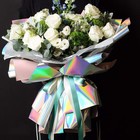 Плёнка матовая с иридисцентным переливом, для флористики, нежно - розовый - розовый, 0.58×5 м - Фото 5