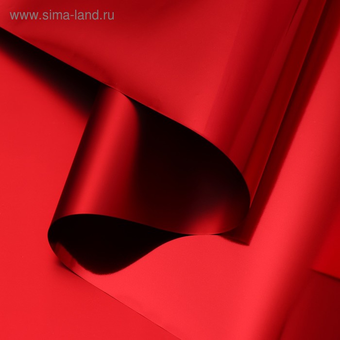 Пленка для цветов и букетов «Глянец», красный, 57±1 см × 5 м - Фото 1