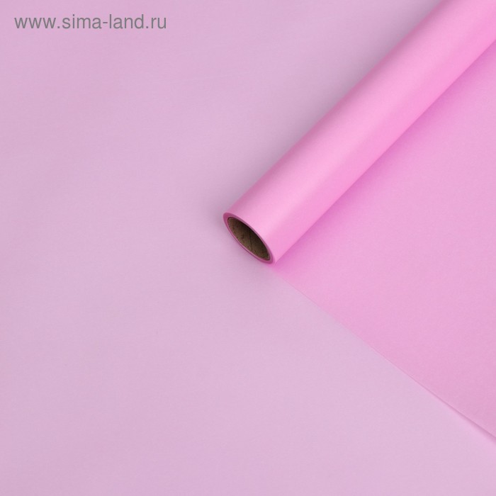 Бумага тишью водоотталкивающая с ламинацией, цвет светло-розовый, 58 см х 5 м 75 микрон - Фото 1