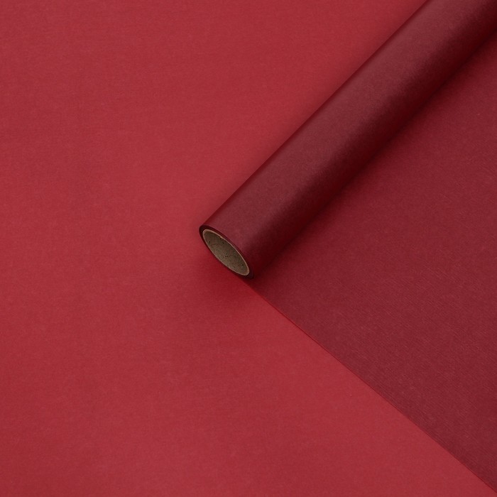 Бумага тишью водоотталкивающая с ламинацией, цвет винный, 58 см х 5 м 75 микрон - Фото 1