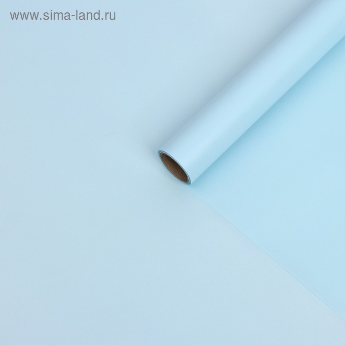 Бумага тишью с ламинацией, цвет светло-голубой, 58 см х 5 м 75 микрон - Фото 1