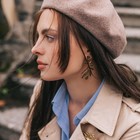 Серьги металл «Атмосфера» пальмовый узор, цвет золото - фото 25616711