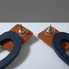 Серьги "Ваканда" неровный овал, цвет сине-коричневый - Фото 2
