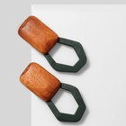 Серьги из дерева «Ваканда» неровный овал, цвет зелёно-коричневый - Фото 4