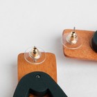 Серьги из дерева «Ваканда» неровный овал, цвет зелёно-коричневый - Фото 3