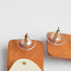 Серьги из дерева «Ваканда» неровный овал, цвет бело-коричневый - Фото 2