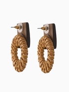 Серьги из дерева «Ваканда» кольцо в квадрате, цвет бежево-коричневый - Фото 3