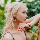 Серьги из дерева «Ваканда» кольцо в квадрате, цвет бежево-коричневый - Фото 2