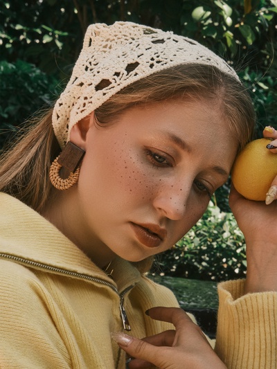 Серьги из дерева «Ваканда» кольцо в квадрате, цвет бежево-коричневый