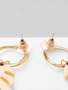 Серьги из дерева «Ваканда» монстера, цвет бело-коричневый в золоте - Фото 4