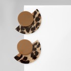 Серьги пластик «Танзания» полукруг бежевый леопард, цветные - Фото 2