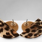 Серьги пластик «Танзания» полукруг бежевый леопард, цветные - Фото 3