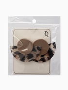 Серьги пластик «Танзания» полукруг бежевый леопард, цветные 4690268