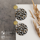 Серьги пластик «Танзания» круги гепард, цвет чёрно-коричневый, d=4 - фото 9394123