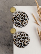 Серьги пластик «Танзания» круги гепард, черно-коричневый, d=4  (артикул 4690270)  большой выбор товаров оптом и в розницу по низким ценам с доставкой